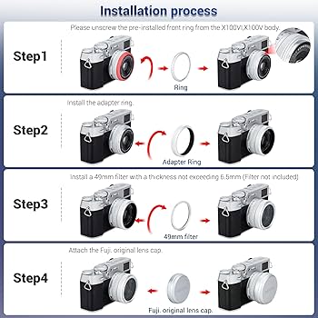Amazon.com : Deluxe Lens Filter Adapter Ring for Fujifilm
